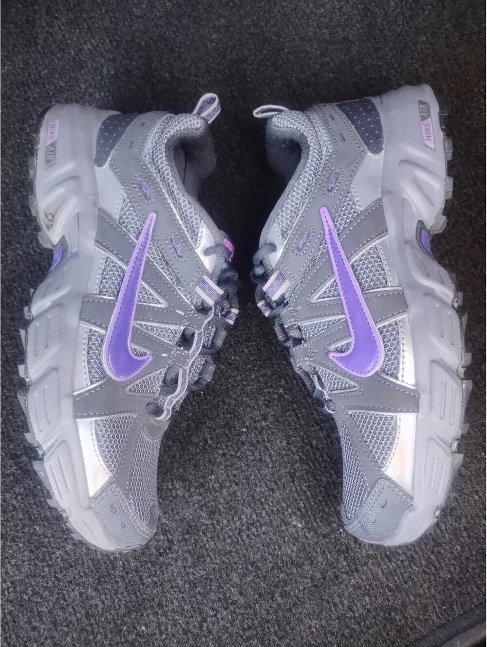 Nike Womens Air Alvord 8 Grey / Purple Running Shoes Lace Up Size 8